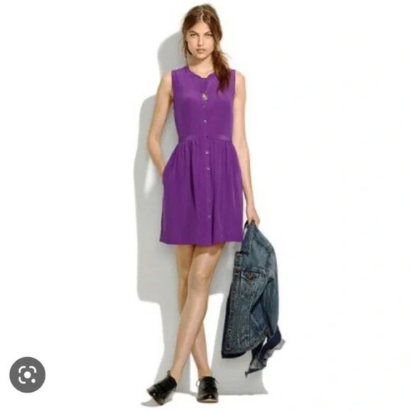 Madewell Dresses & Skirts - Madewell Purple 100% Silk Sleeveless Dress